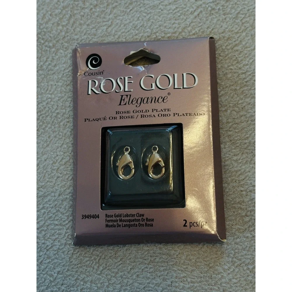 LOT - COUSIN ROSE GOLD ELEGANCE Jewelry Making Parts EAR HOOKS, Clasps, BEADS